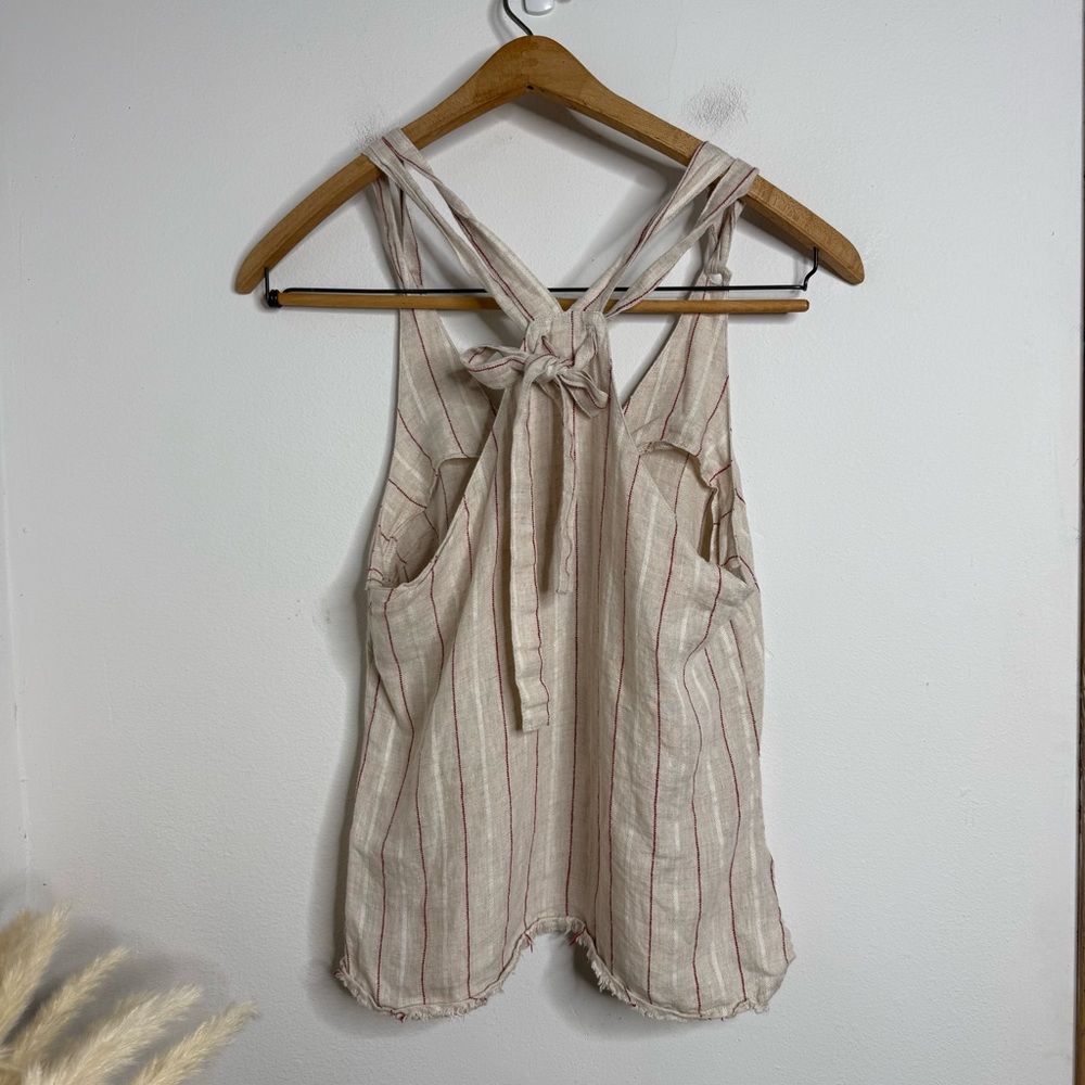 MAVEN WEST Jute Red Stripes Linen Tie Back & Shorts Matching Set S/M USA Made - Picture 6 of 16